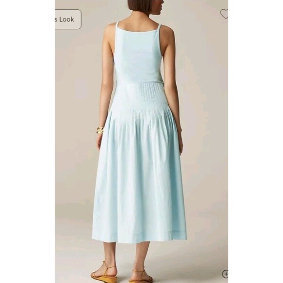 J.Crew Pintuck Mixy Dress Midi Edgewater Blue CK707 TINY MARK Size M NWT - Picture 2 of 12